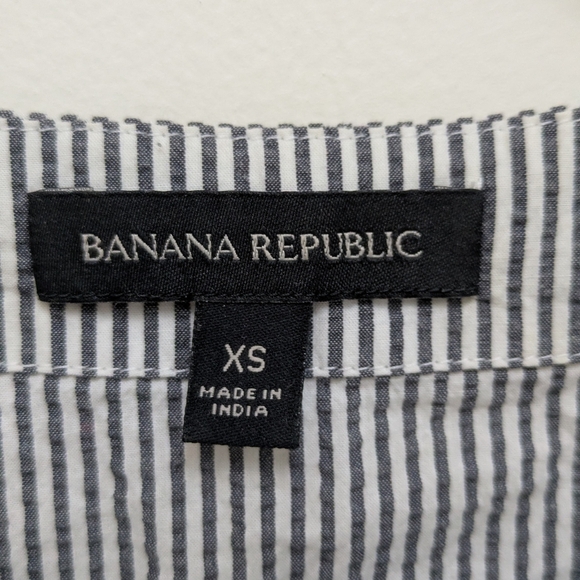 Banana Republic XS Balloon Puff Sleeve Striped Casual Blouse - Picture 8 of 10